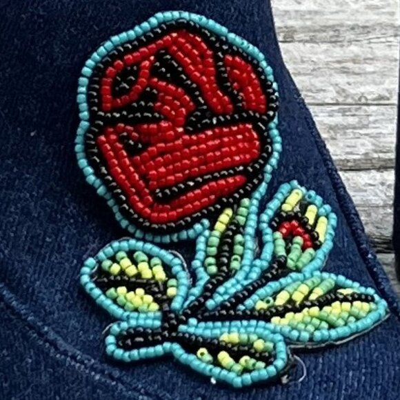 🌹Anna Sui x INC "Maddiee" Denim Rose Clogs Mules Heels - Size 7M - Picture 3 of 15